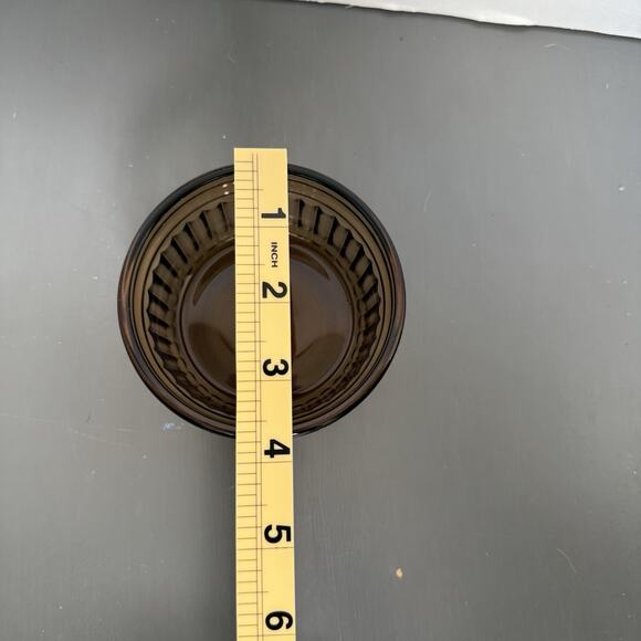 3.75 INCH ANCHOR HOCKING BROWN DISH G3484 SET OF THREE (3) CUSTARD CUP OVEN SAFE - Picture 4 of 8